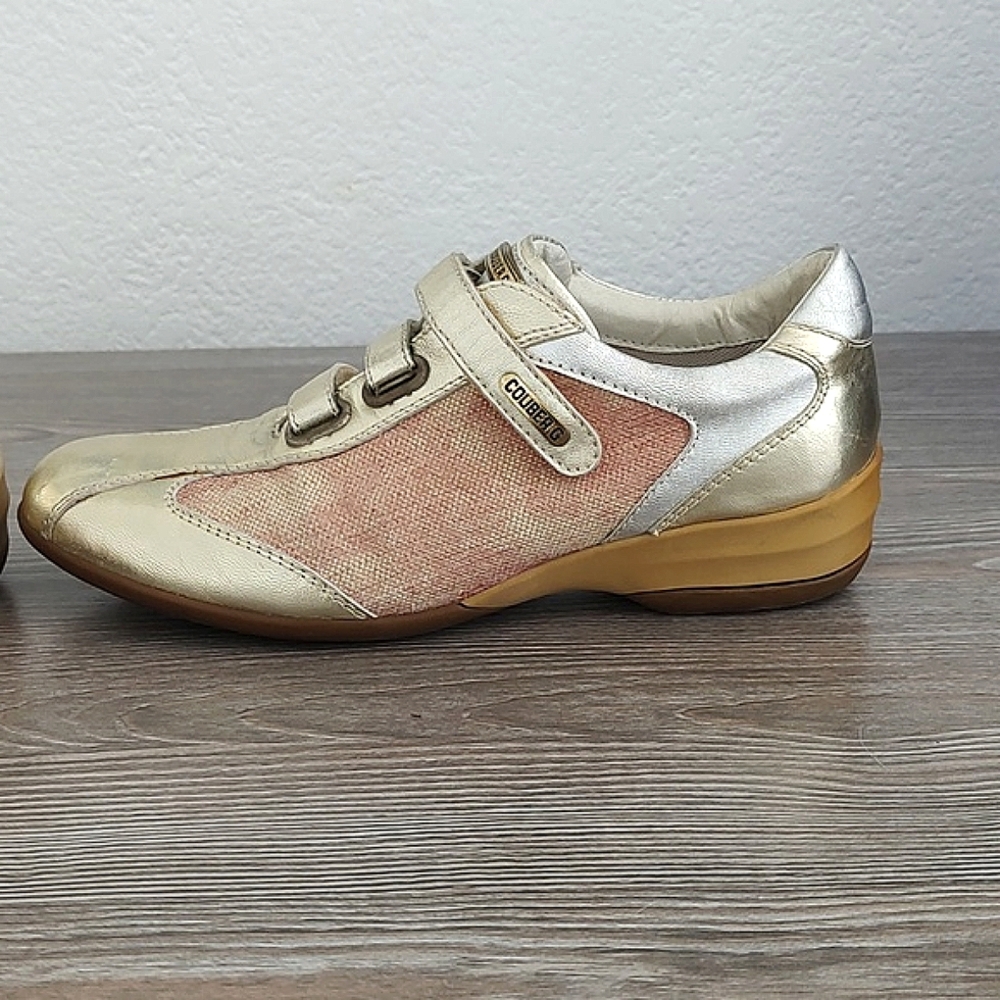 COUBER.G Metallic Leather Gold Silver Contrast Rose Sneakers 37 / 7